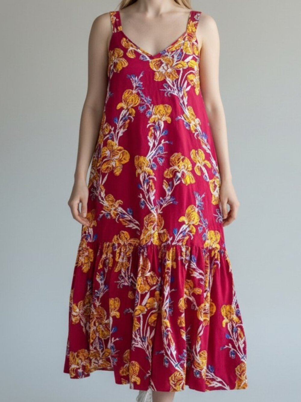 Anthropologie Porridge red floral sundress Womens Extra Small boho festival